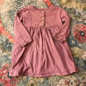 Purple Long Sleeve Dress with Buttons